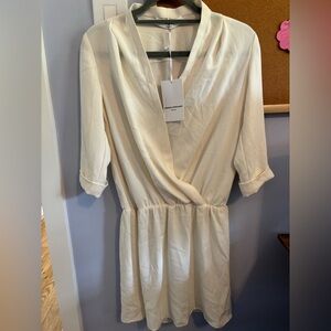 New with tags - Amanda Uprichard Cream Crossover Dress Size Small